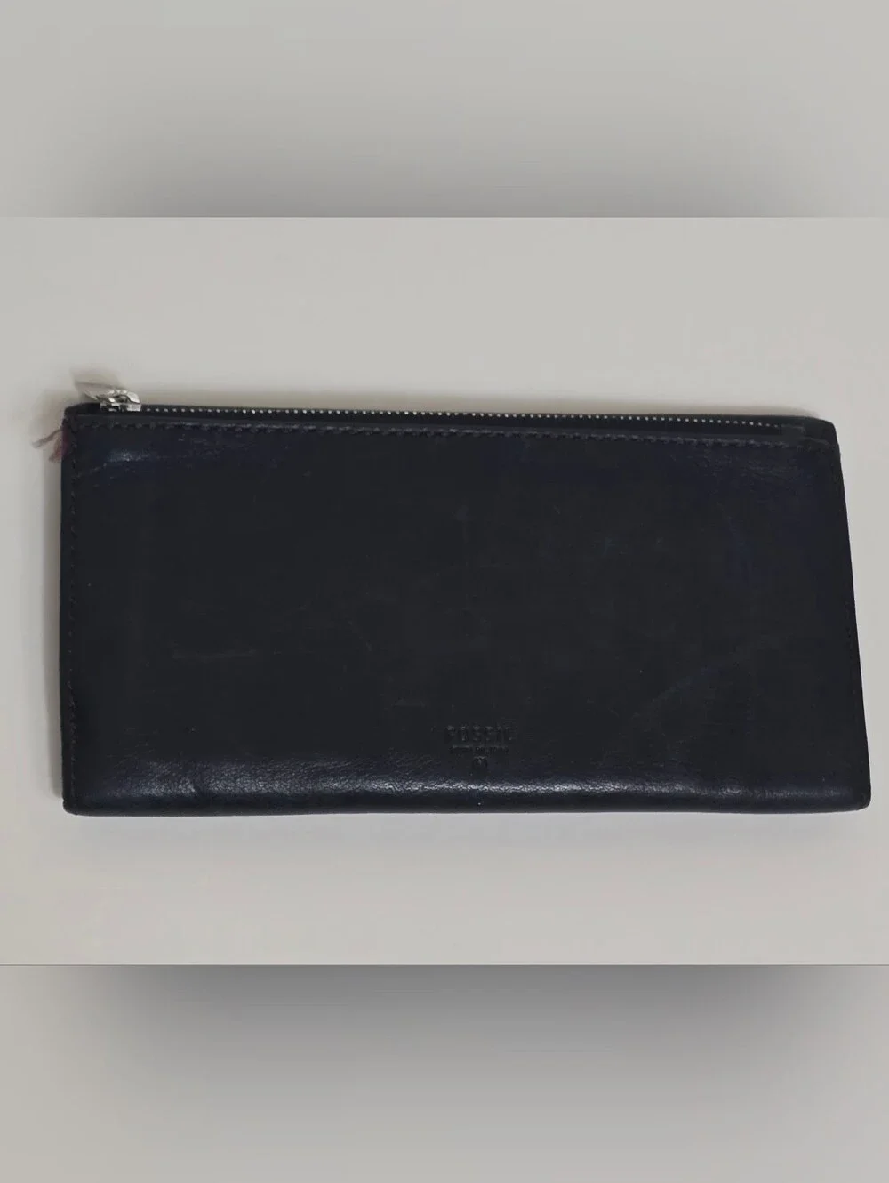 Fossil Women's Black Leather Zip Wallet